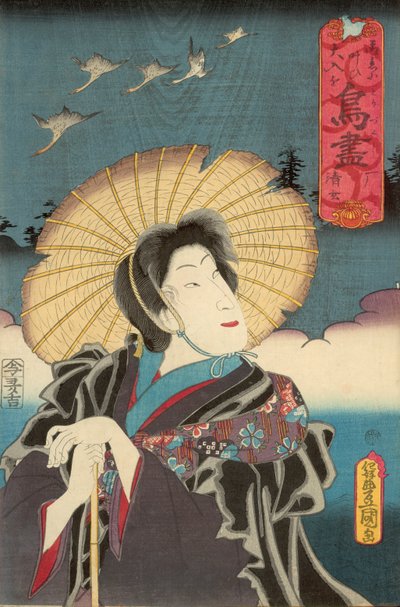 Gansos Selvagens, publicado por Otaya Takichi de Utagawa Kunisada