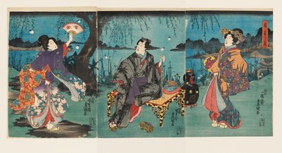 Refrescar-se no jardim de Utagawa Kunisada II