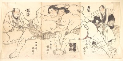 Sumo Wrestling, século XIX. de Utagawa Kuniteru