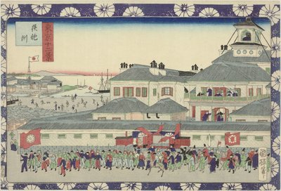 Entrada para o hotel Tsukiji
Teppozu (título sobre o objecto)
Doze vistas de Tóquio (título da série)
Tokyo juni kei (título da série sobre o objecto) de Utagawa Kuniteru II