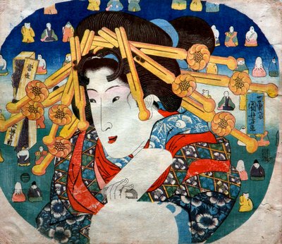 Série Courtesan: Modern Three Hardships for Women (Tōsei sanpukutsui), c.1833 de Utagawa Kuniyoshi
