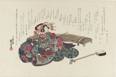 Courtisane met koto de Utagawa Kuniyoshi