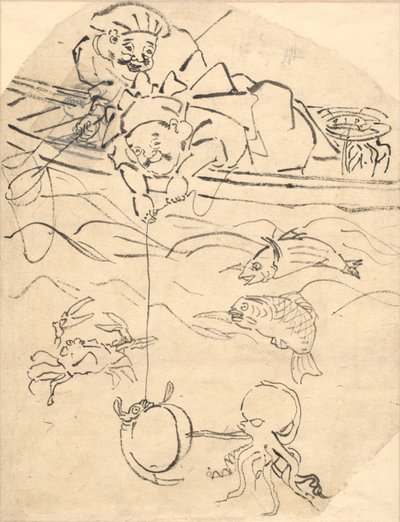 Daikoku e Ebisu, dois dos sete deuses da felicidade de Utagawa Kuniyoshi