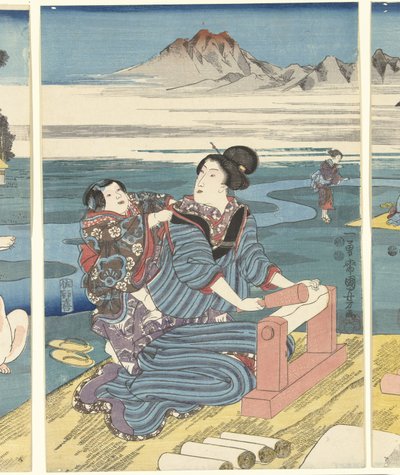 O rio Toi Tama na província de Settsu de Utagawa Kuniyoshi