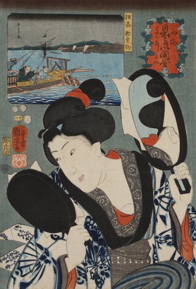 Pescando Bonito na Província de Sagami, da série Auspicious Desires on Land and Sea, 1852. de Utagawa Kuniyoshi
