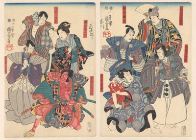 Ichikawa Danjûrô VIII em oito funções diferentes de Utagawa Kuniyoshi