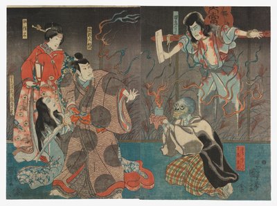 Ichikawa Kodanji IV como o Fantasma (Rei) de Kozakura Tōgo de Utagawa Kuniyoshi