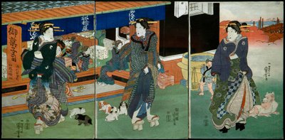 Em frente à Funabashiya Sweets Shop de Utagawa Kuniyoshi