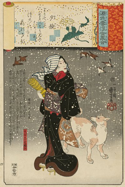 ‘Ady of disprósio g fases’ Yugao: Yazama’s Wife Orie Yazama-shi no Shitsu Orie, ”.., 1845-46. de Utagawa Kuniyoshi