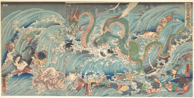 Recuperação da joia roubada do palácio do Rei Dragão de Utagawa Kuniyoshi