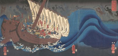 Vingança dos Guerreiros Taira, 1843-47. de Utagawa Kuniyoshi