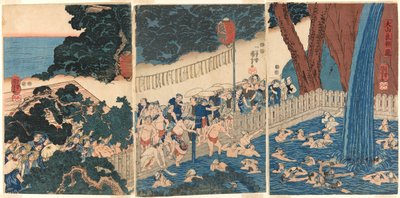 Cachoeira Roben no Monte Oyama (Oyama Roben no taki) de Utagawa Kuniyoshi