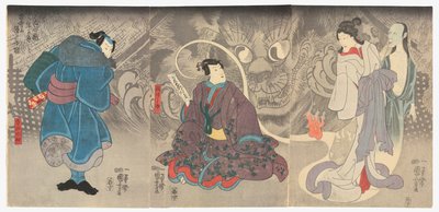 Cena de uma história de fantasmas: O Demónio Gato Okazaki, 7º mês de Utagawa Kuniyoshi