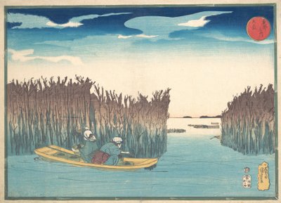 Coletores de algas marinhas em Omori, 1797-1861. de Utagawa Kuniyoshi