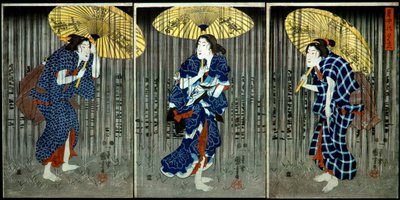 Chuveiro Súbito no Calor de Verão (Shochū no yūdachi), c.1849-1851 de Utagawa Kuniyoshi