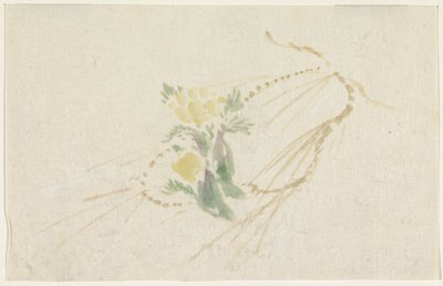 Ramo com flores amarelas de Utagawa Kuniyoshi