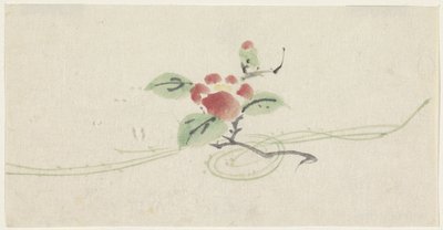 Ramo com camélia vermelha de Utagawa Kuniyoshi