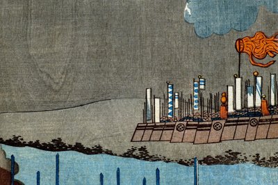 Takeda Shingen Chrushes the Forces of Suwa Yorishige (Takeda Shingen Suwa Yorishige no jinchū o uchi-kuzusu zu), c.1850-51 de Utagawa Kuniyoshi