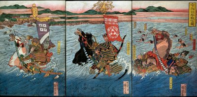 A Batalha no Rio Uji (Ujigawa kassen no zu), c.1831-32 de Utagawa Kuniyoshi
