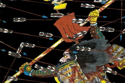 A batalha em Shijō Nawate, c.1857 de Utagawa Kuniyoshi