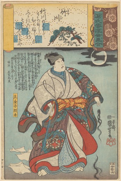 Ukiyo e paralelos aos capítulos nublados dos Genji (título da série sobre o objecto) de Utagawa Kuniyoshi