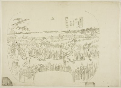 Bloco-chave para uma gravura da série "Toto meisho" (Vistas famosas da capital oriental) de Utagawa Sadahide