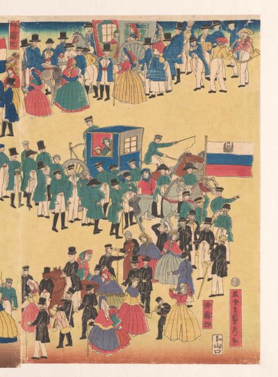 Desfile de pessoas das Cinco Terras de Utagawa Sadahide