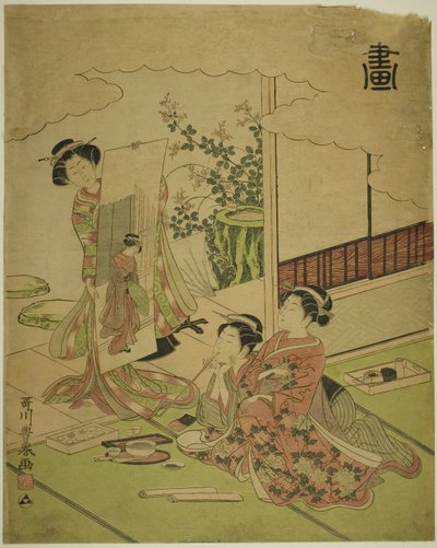 Pintura (Ga), de uma série sem título das quatro realizações de Utagawa Toyoharu
