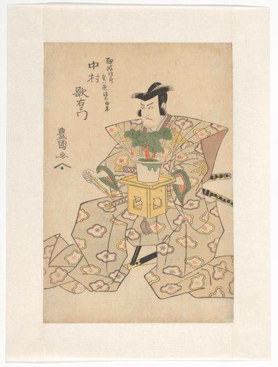 Nakamura Utaemon III segura uma árvore de bonsai de Utagawa Toyokuni (I)