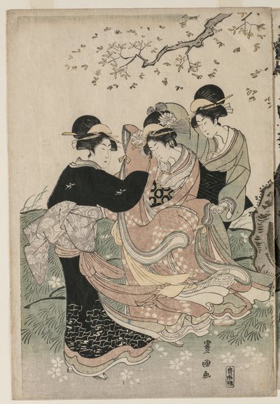 Flores de cerejeira ao vento de Utagawa Toyokuni