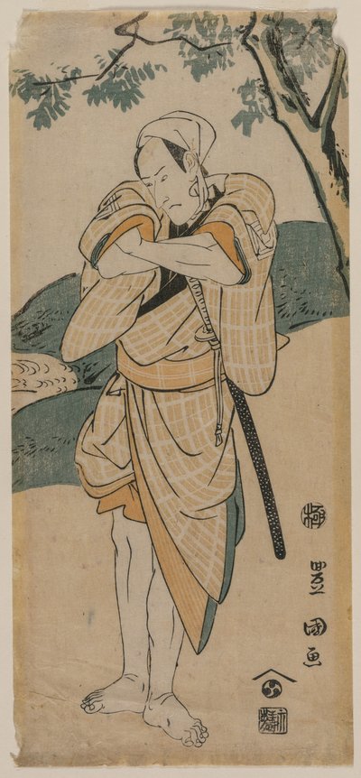 O ator Ichikawa Danjuro como um samurai, 1769-1825. de Utagawa Toyokuni