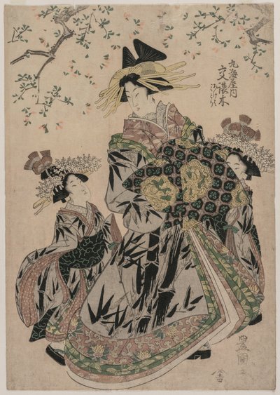 te te te san katakoshigi (?) de camarão redondo e com careca frito é um plano d verde de Utagawa Toyokuni