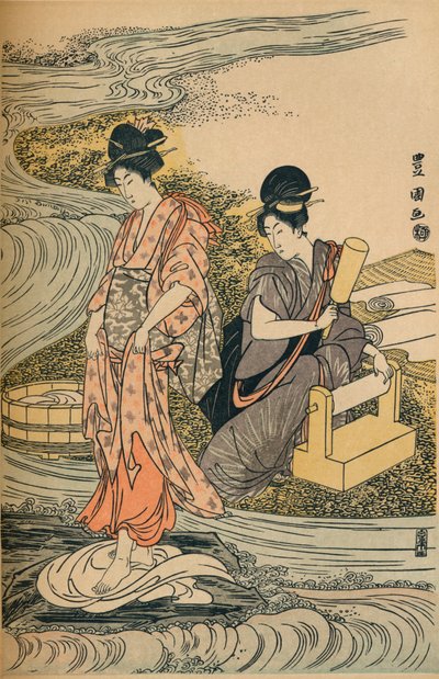 Roupa de Lavar Roupa, c1800 de Utagawa Toyokuni