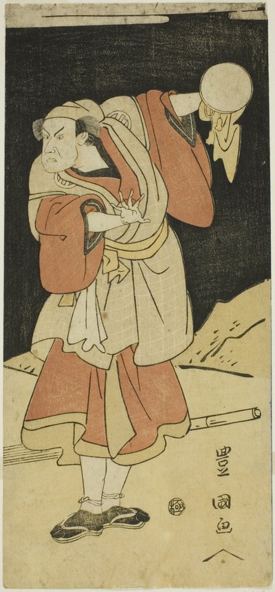 Ator numa cena de um drama de Utagawa Toyokuni I