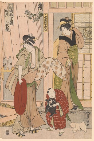 Peixeiro do Quarto Mês, da série Sinais Sazonais de Doze Meses de Utagawa Toyokuni I