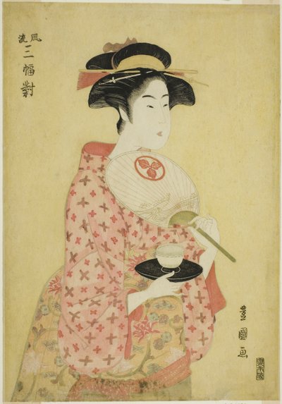 Takashima Ohisa, da série "A Fashionable Set of Three (Furyu sanpuku tsui)" de Utagawa Toyokuni I
