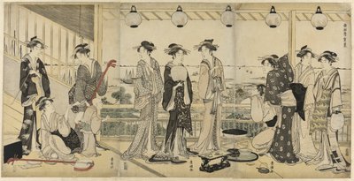 As Quatro Estações do Sul (Minami Shiki): Cena de verão de Utagawa Toyokuni I