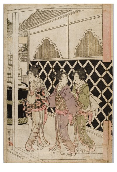 Peregrinação de Ano Novo a Myohoji em Horinouchi, Edo, c.1804-1810 (xilogravura sobre papel) de Utagawa and Toyokuni Utagawa Toyohiro