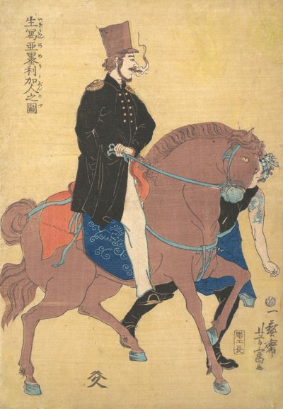 Um americano tirado da vida, 1861 2º mês. de Utagawa Yoshitomi