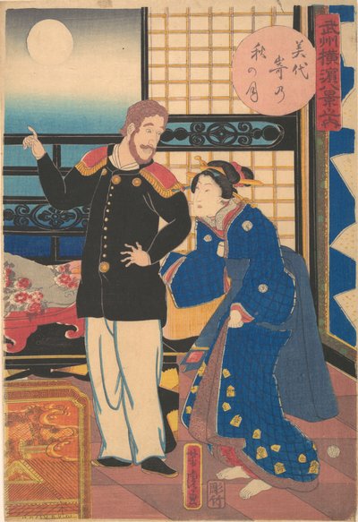 Lua de Outono em Miyozaki, 1º mês, 1861. de Utagawa Yoshitora