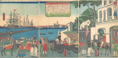 O Porto de Londres Inglaterra, 2º mês, 1862. de Utagawa Yoshitora