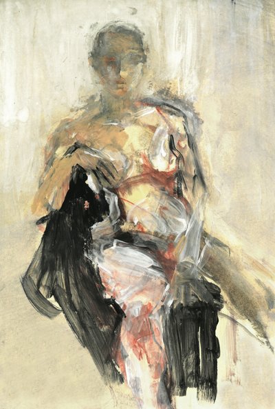 Mulher abstrata e gato preto de Ute Rathmann
