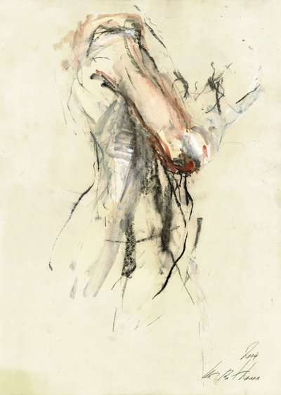 Desenho de nu expressivo de Ute Rathmann