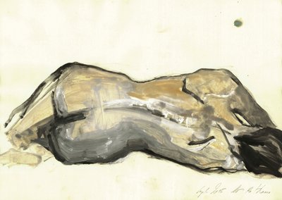 Nu reclinado expressivo de Ute Rathmann