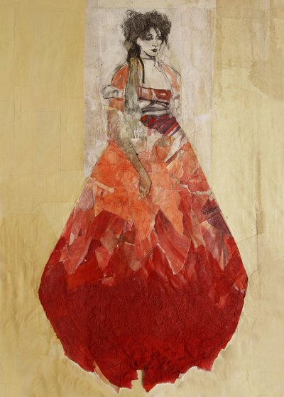 Vestido vermelho de moda para mulher de Ute Rathmann