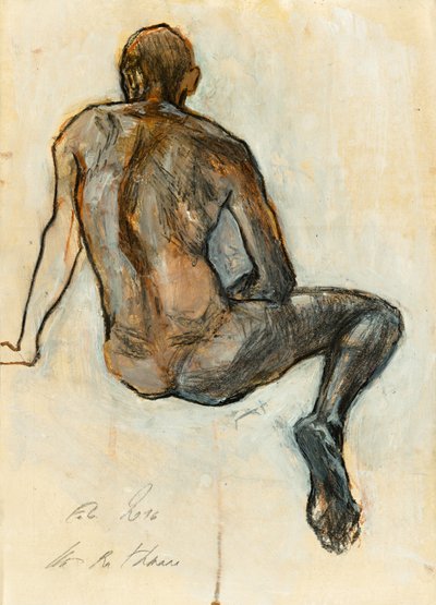 Estudo de uma figura masculina sentada de Ute Rathmann
