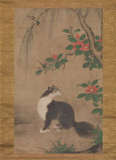 Gato almiscarado, segunda metade do século XVI. de Uto Gyoshi
