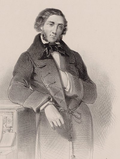 Retrato do pianista e compositor Felix Mendelssohn Bartholdy 1809-1847. de V. Guillet