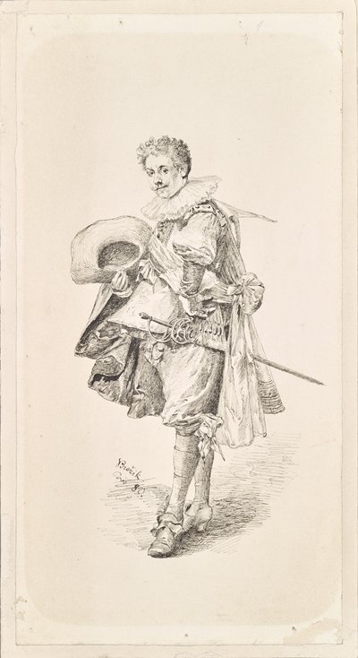 Cavalheiro em traje renascentista e roupão de Vaclav Brozik