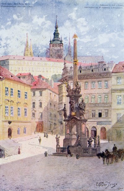 Coluna da Peste de Santa Trindade, Malostranske Namesti, Mala Strana, Praga de Vaclav Jansa